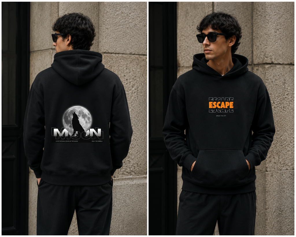 Aureum Prints - Pullover Black Hoodie