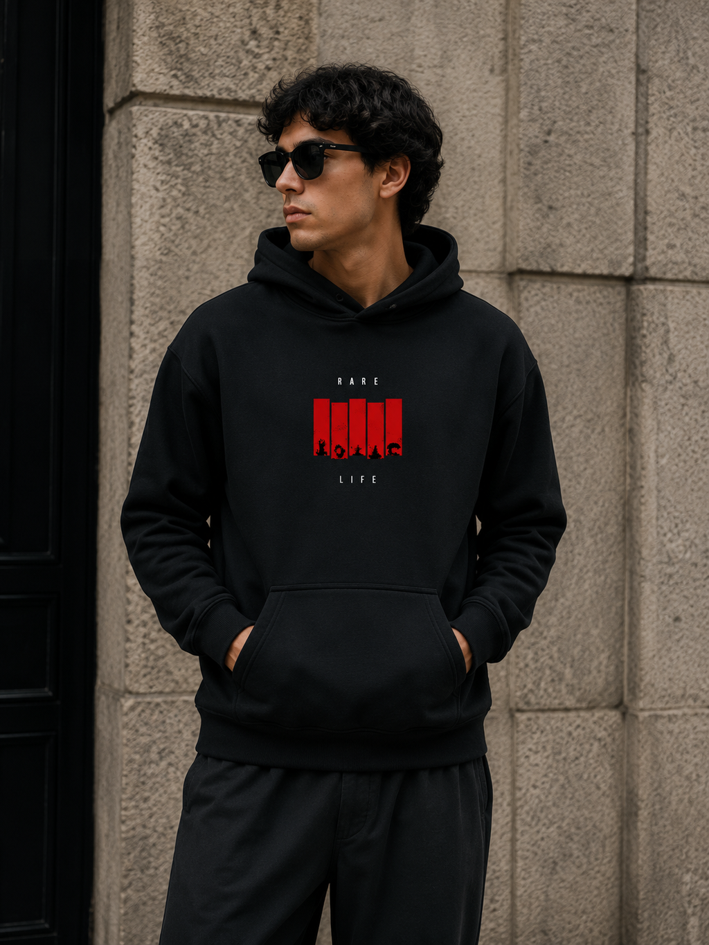 Aureum Prints -  Pullover Black And White Hoodie