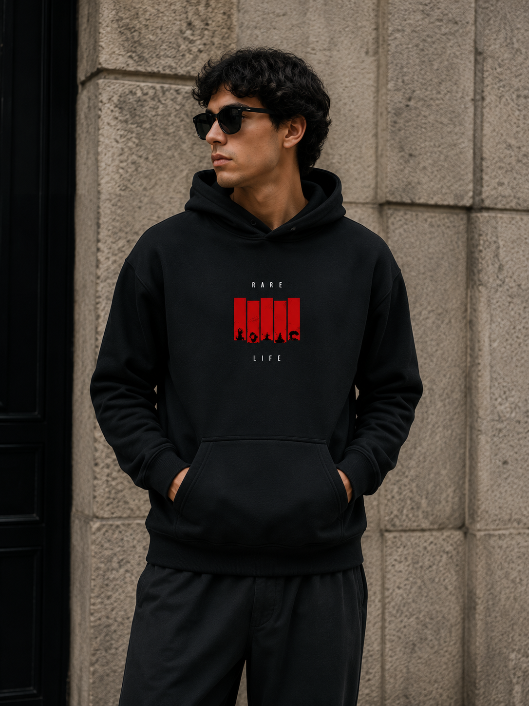 Aureum Prints -  Pullover Black And White Hoodie